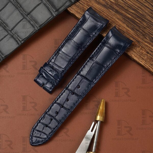 Buy custom Ulysse Nardin GMT Perpetual Calendar Dark Blue leather watchband 20mm 21mm replacement for sale