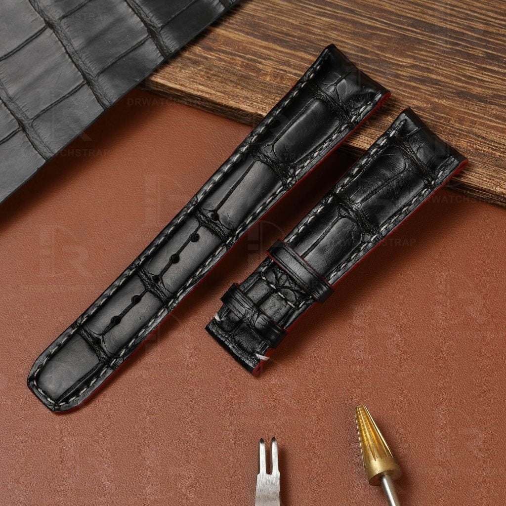 handmade replacement watchbands for Breguet Classique Moonphase Automatic 5177 5904 5967 Black leather watch straps 19mm 20mm 21mm 22mm for sale