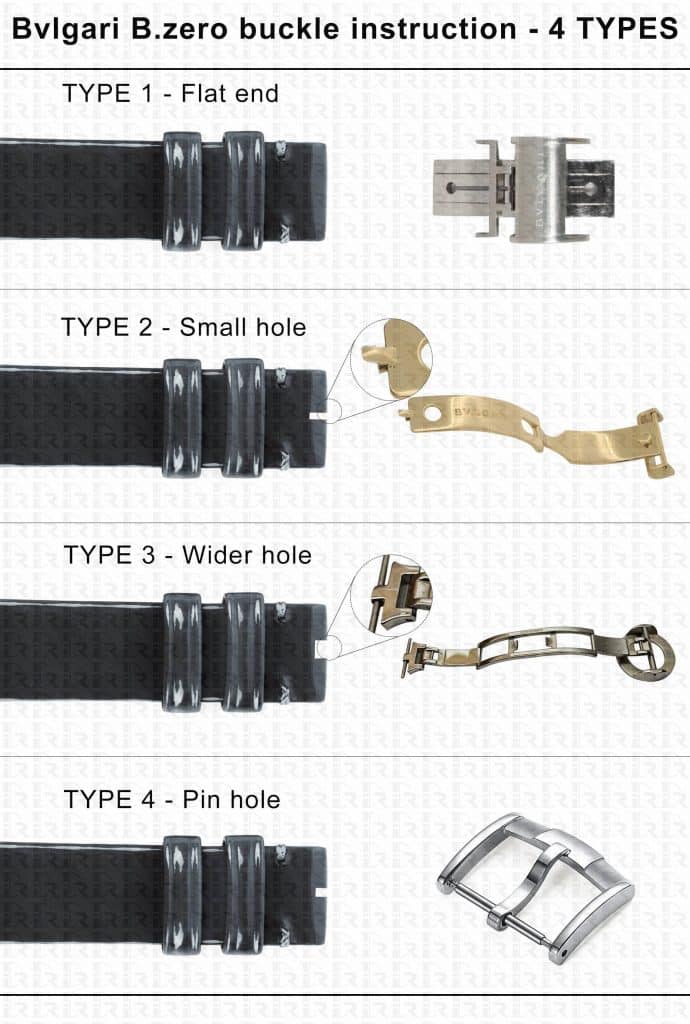 Bvlgari B zero1 leather strap buckle type instruction - 4 TYPES