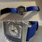 Buy Custom Franck Muller Vanguard v41 Orange Canvas Pattern Rubber velcro watchbands for FM strap