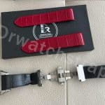 Replacement brown blue alligator leather watchband for Cartier Santos 100 strap