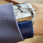 Cartier Santos Large 40mm with green alligator replacement watch band from drwatchstrap (2)