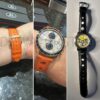 Chopard orange black leather strap