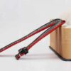 Curved end handmade handmade black watchbands for Baume & Mercier strap with red oil edge