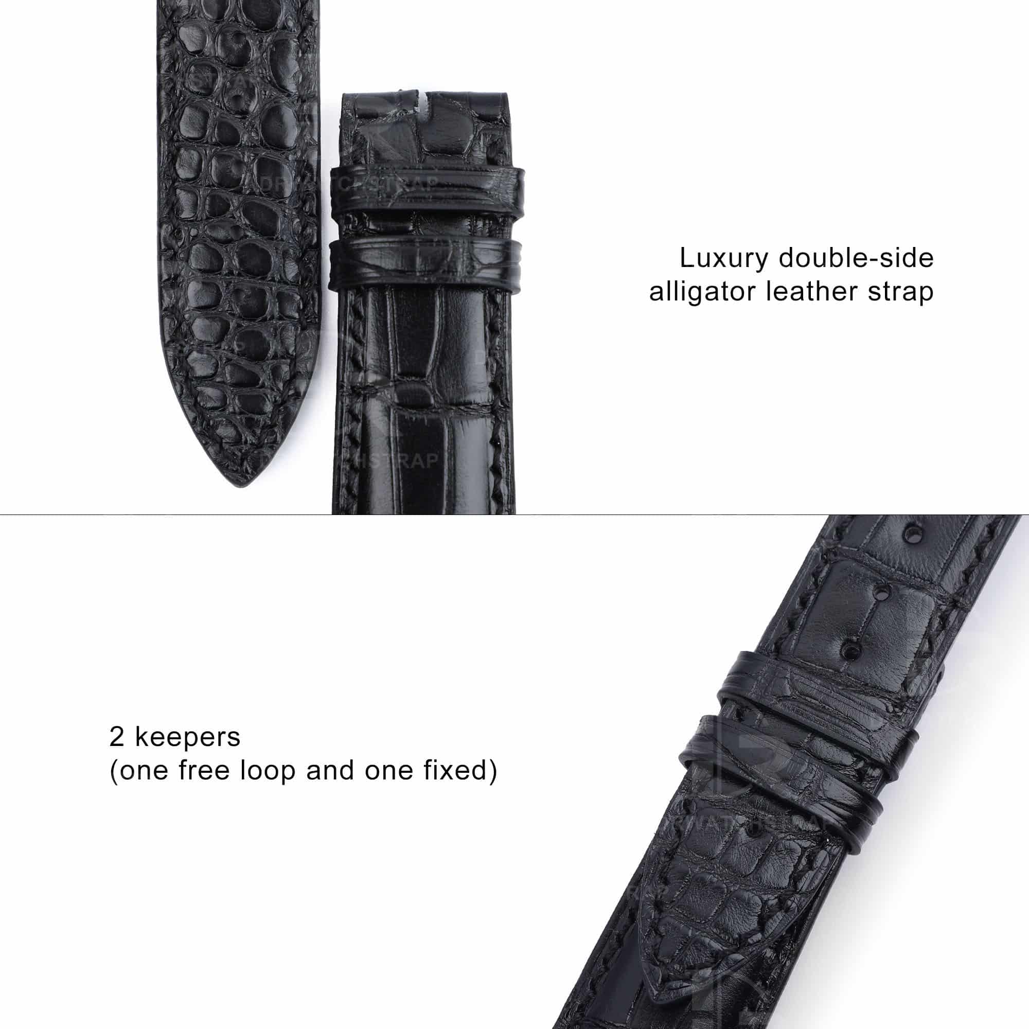 Custommade Double Side Alligator replacement leather watchband for Breguet Tradition straps