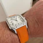 Cartier Santos Large 40mm with green alligator replacement watch band from drwatchstrap (1)