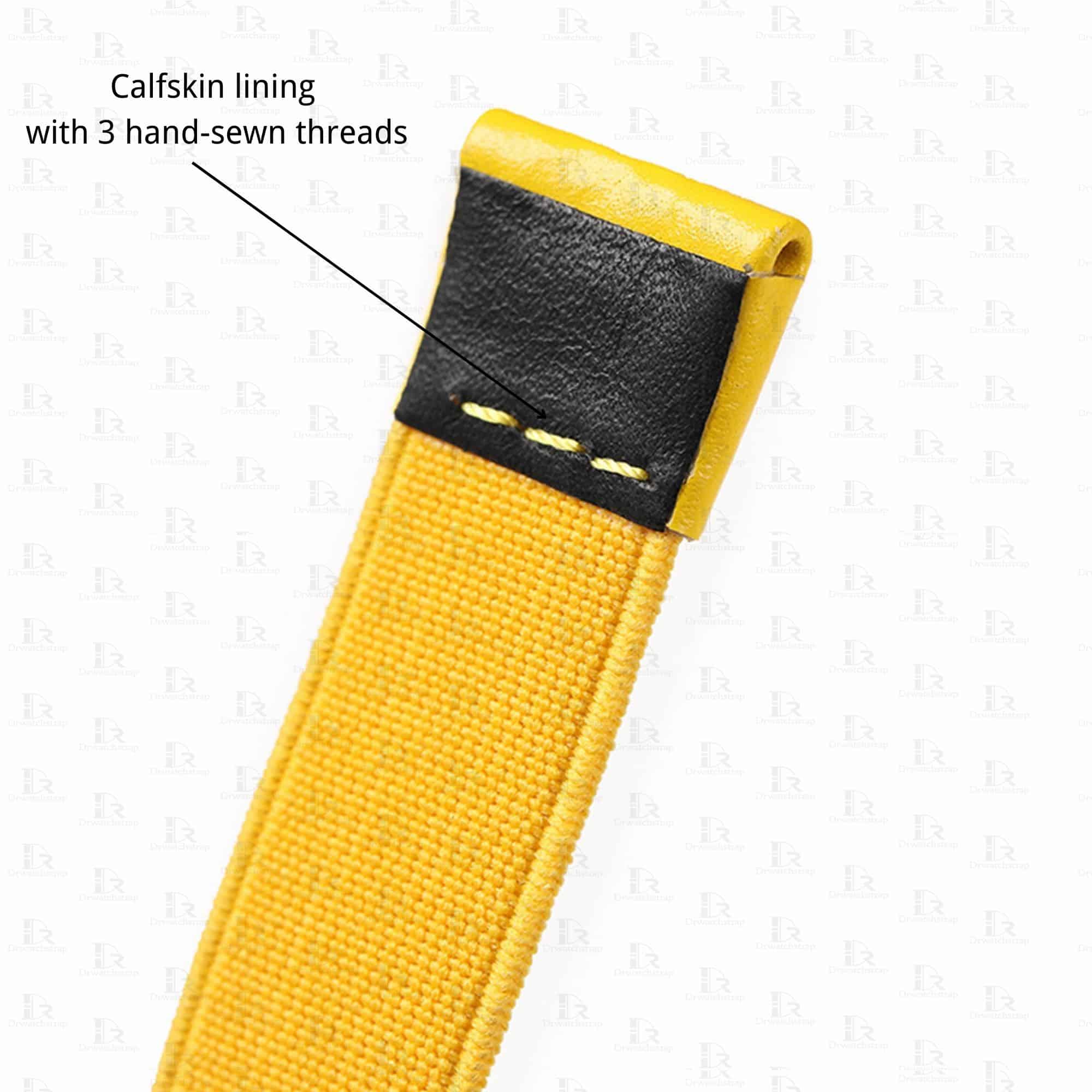 Custom 20mm elastic watch band for Omega Rolex Breitling Patek Philippe Orange strap
