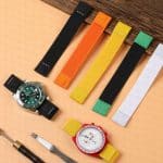 Custom elastic watch band for Omega x Swatch strap orange yellow green