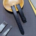 Custom handmade strap for Bvlgari B.zero1 turquoise blue patent leather watch band