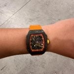 Custom orange elastic watch band for Richard Mille 1