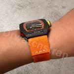 Custom orange elastic watch band for Richard Mille