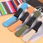 Pink velcro watch band for Richard Mille canvas strap w elastic