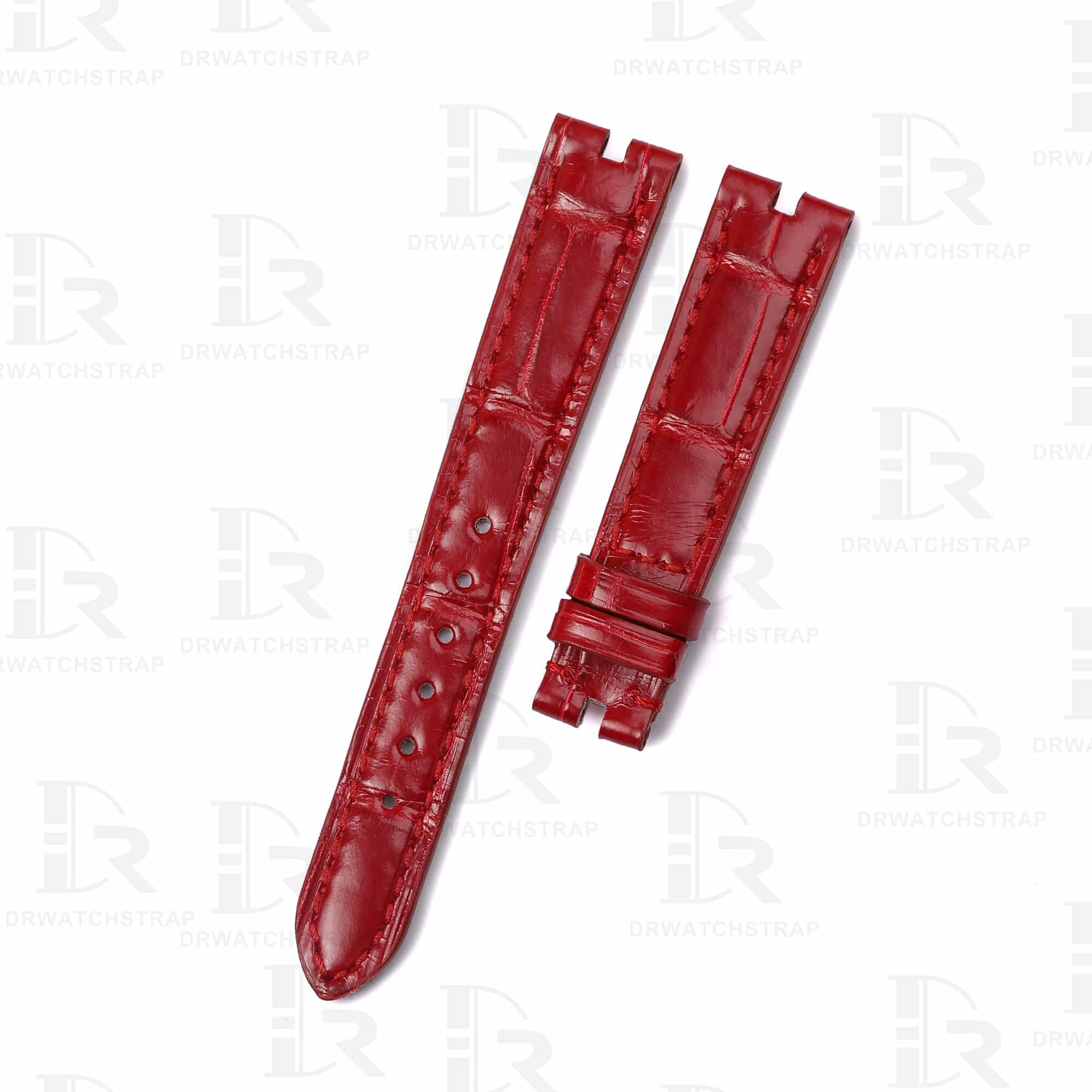 Handmade Red alligator watch band for Van Cleef & Arpels Poetic Complications strap
