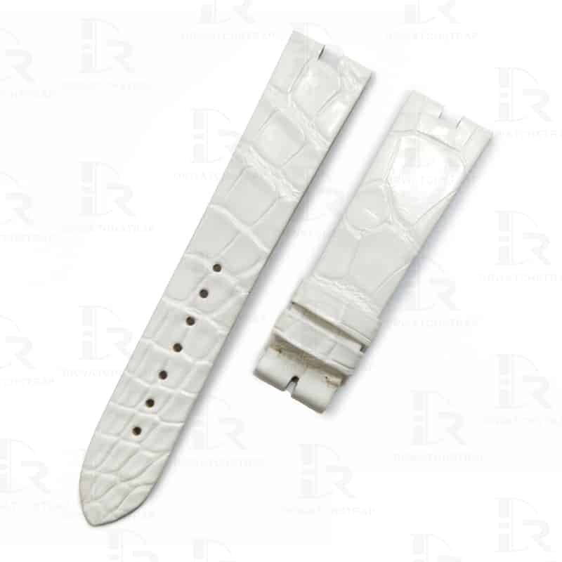 Handmade white alligator watch band for Van Cleef & Arpels Poetic Complications strap