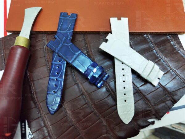 Custom handmade alligator watchbands for Van Cleef & Arpels Poetic Complications straps