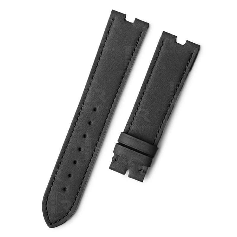 Custom handmade calfskin black leather replacement watch band for Patek Philippe Ellipse straps
