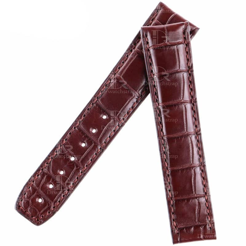 Custom handmade crocodile leather watch strap for Maurici Lacroix Masterpiece band