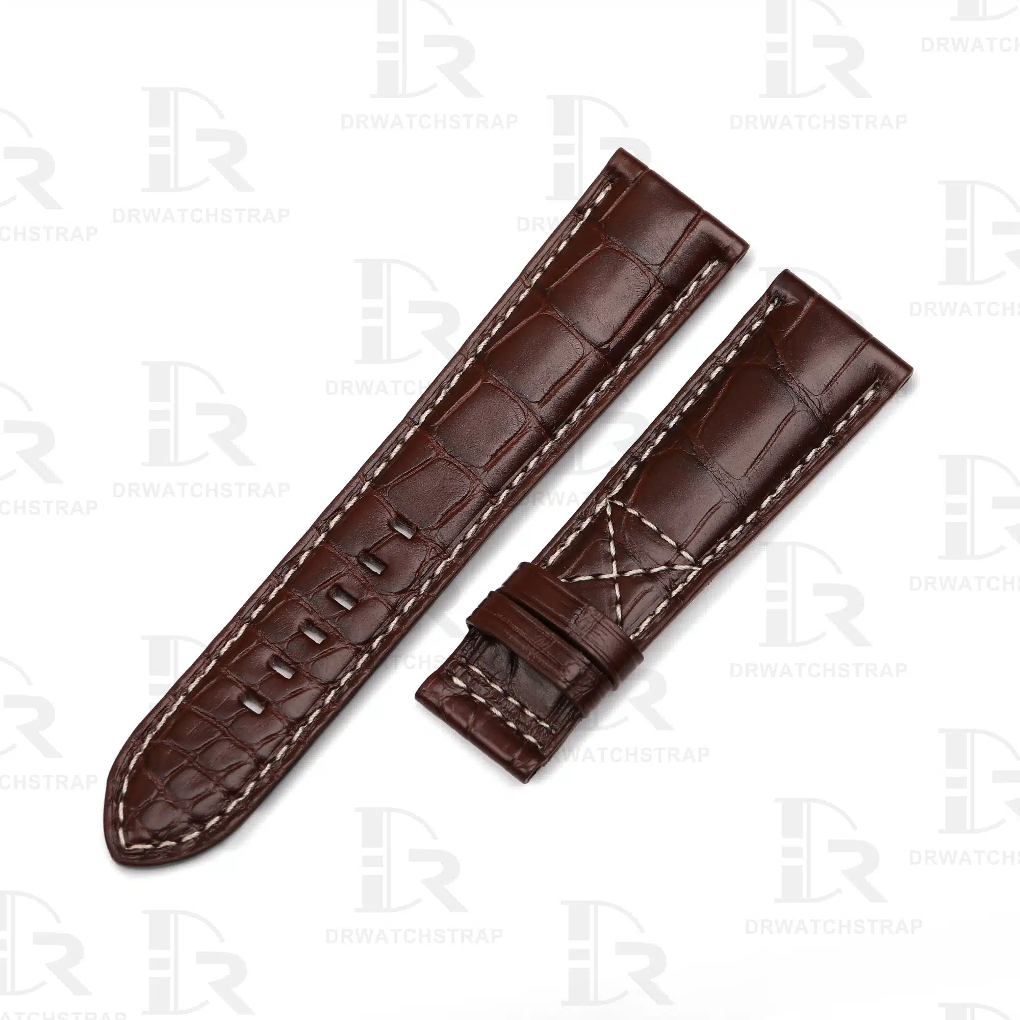 Handmade custom Brown alligator leather strap for Patek Philippe 5524R watch band (1)