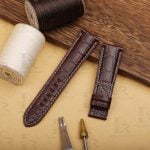 Genuine brown alligator leather watch band Breitling Bentley Navitimer Superocean
