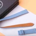 Quick release calfskin Cartier Santos quickswitch royal blue leather watch strap replacement with an interchangeable system leather watchbands for Cartier Santos Larga Medium watches.