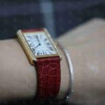 Cartier Tank Must 23mm Green Alligator leather strap watch band for sale (3)