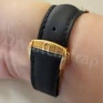 Omega canvas watch band black textile fabric strap