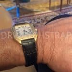 Cartier Santos Medium 35mm red alligator leather watch band strap (2)