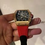 Buy Custom Franck Muller Vanguard v41 Orange Canvas Pattern Rubber velcro watchband for FM straps (1)