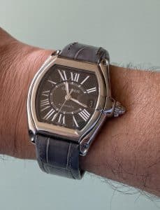 Cartier Roadster black calfskin leather watch band strap