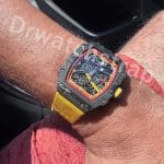 Custom yellow velcro canvas nylon watch band for Richard Mille
