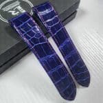Custom genuine alligator dark blue leather watch strap replacement for Patek Philippe Calatrava luxury watch