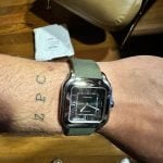 Cartier Santos Large QuickSwitch green leather alligator watch band (1)