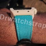 White rubber velcro watch band custom handmade for Nubeo Watches Automatic strap