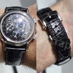 Custom handmade red crocodile leather strap for Zenith ELITE STAR watch band