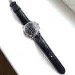 Handcrafted crocodile watch band for Zenith ELITE ACADEMY ELPRIMERO black leather strap - Customized