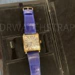 handmade crocodile watch band for Franck Muller Master Square 6000K blue leather strap - OEM