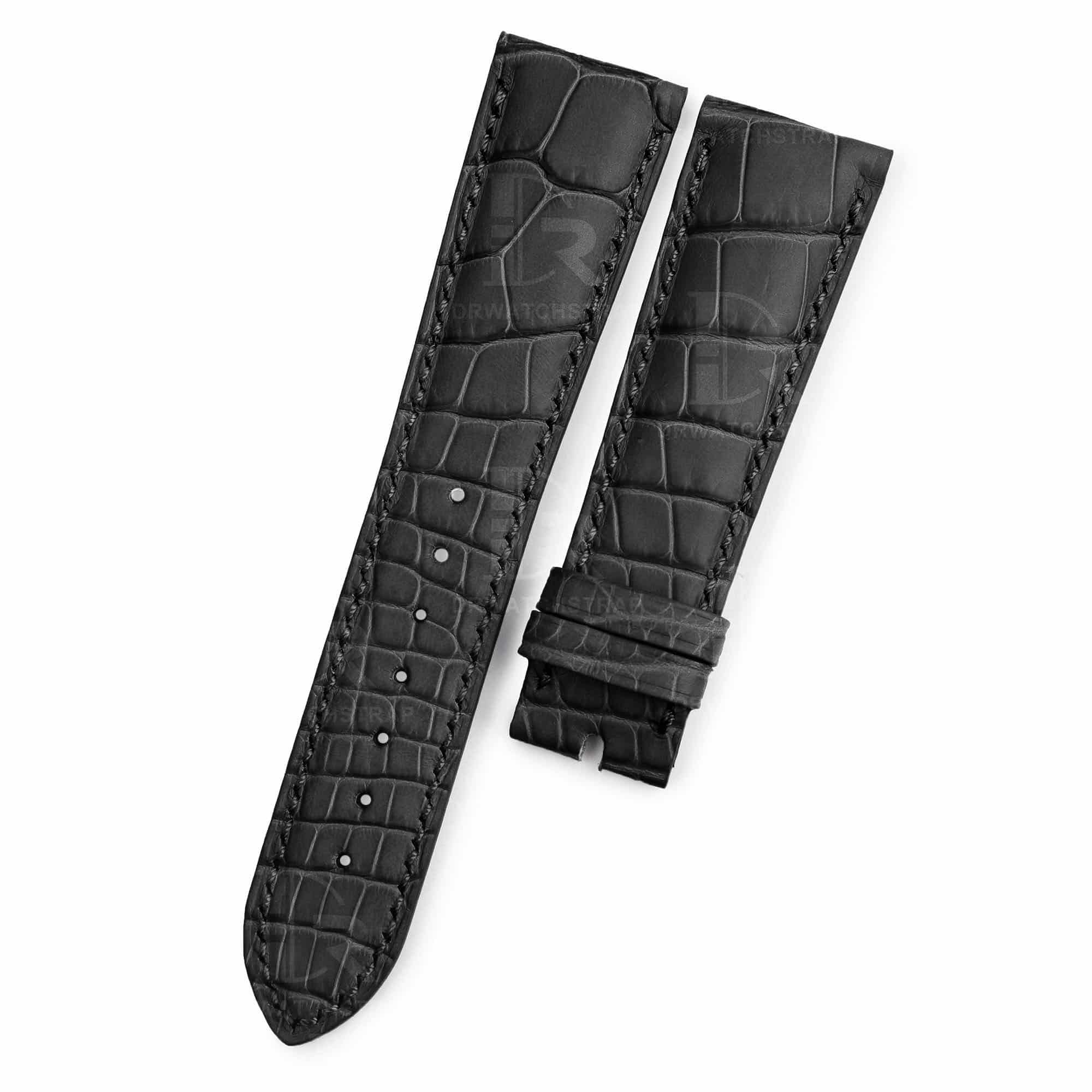 Custommade replacement black Belly-Scale alligator watch band for Chopard Happy Diamond Sports strap