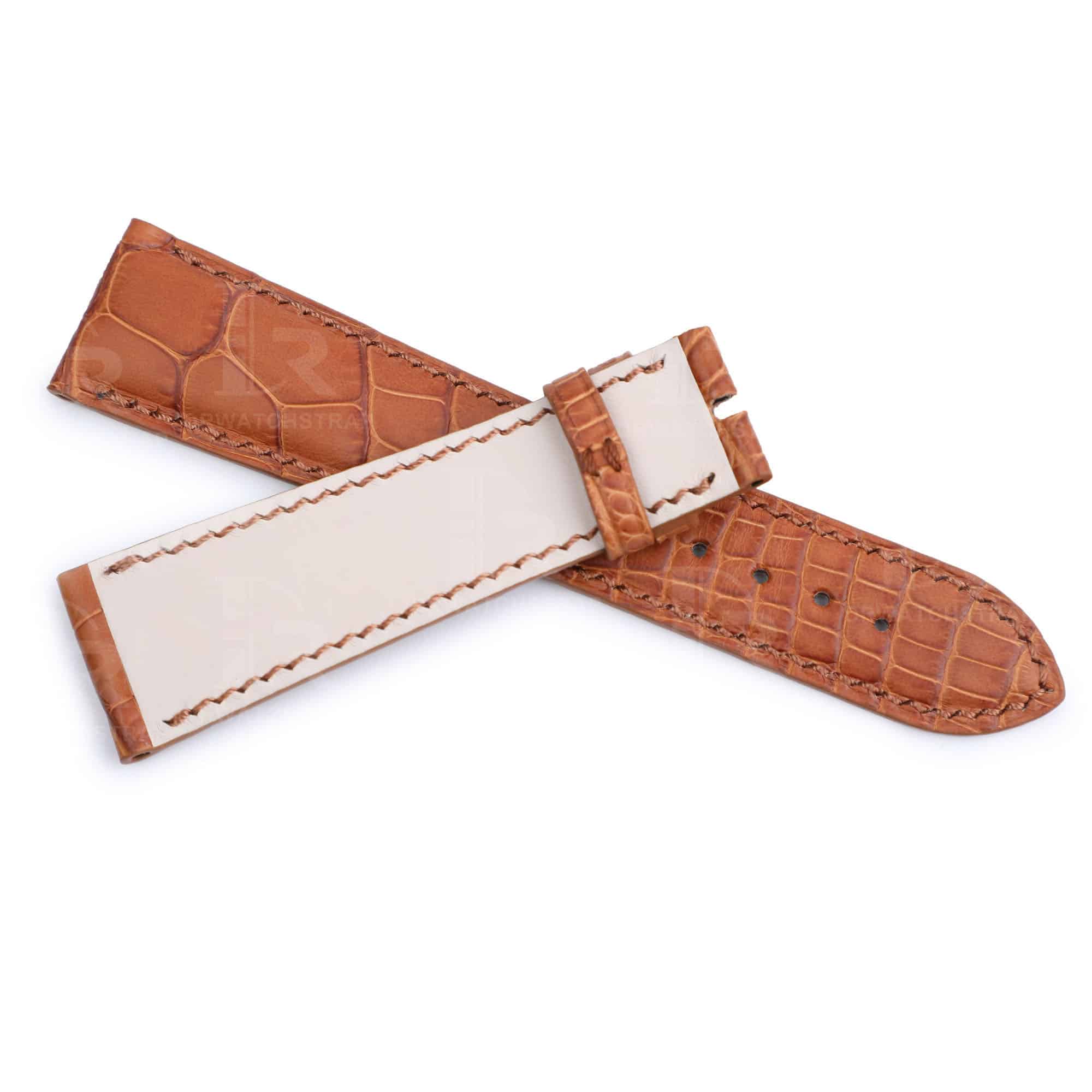 Custom handmade replacement Belly-Scale brown alligator watch bands for Chopard L.U.C leather strap