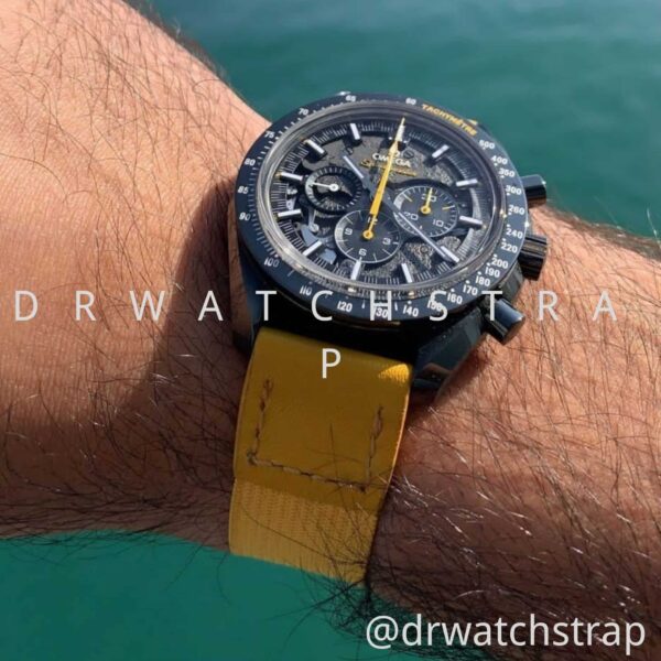 Custom Omega Speedmaster 21mm yellow elastic watch strap watch band