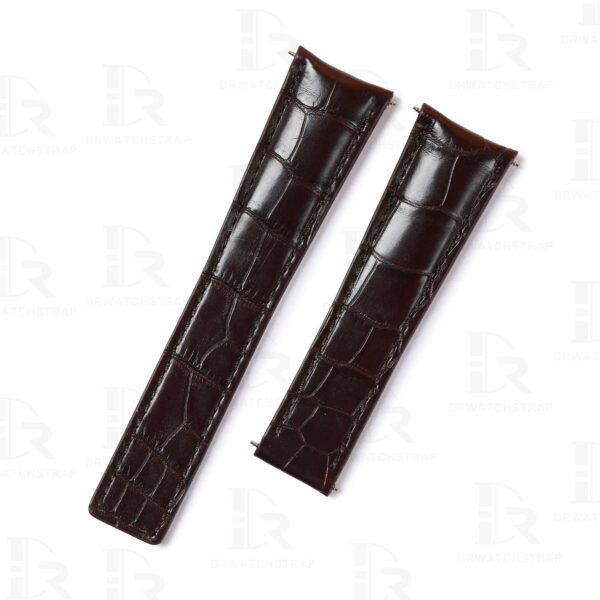 Custom handmade alligator brown replacement leather watch bands for Tag Heuer Carrera Heritage watches