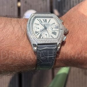 custom Cartier Roadster black calfkin watch strap