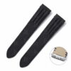 Quickswitch 19mm 20mm Custom OEM best quality replacement black canvas nylon kevlar Cartier de Santos strap and watch band with grooves for Cartier Santos Medium Large men's and ladies watches