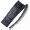 Curved-end custom black alligator leather watch band for Corum Bubble Casino straps for sale