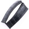 Curved-end custom black alligator leather watchbands for Corum Bubble Casino straps for sale