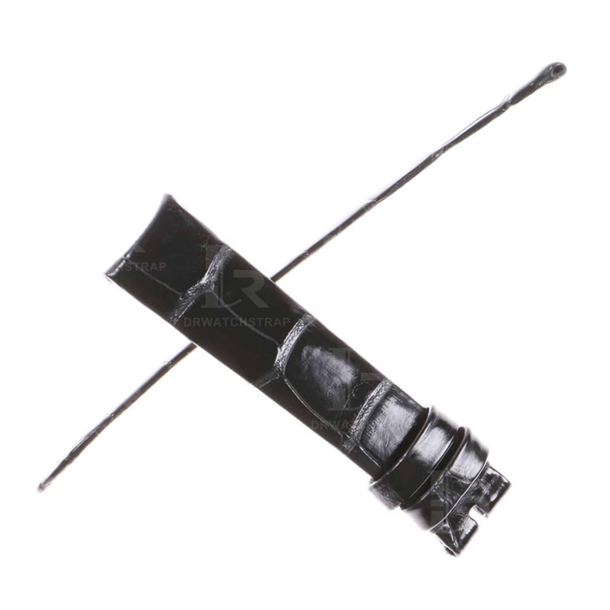 Custom Belly-Scale black alligator leather watch bands for Ulysse Nardin straps
