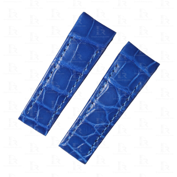 Custom Blue Alligator Leather watch strap for Corum Bubble Custom Blue Alligator Leather watch strap for Corum Bubble