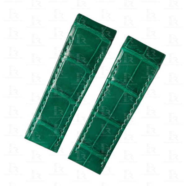 Custom Green Alligator Leather watch strap for Corum Bubble