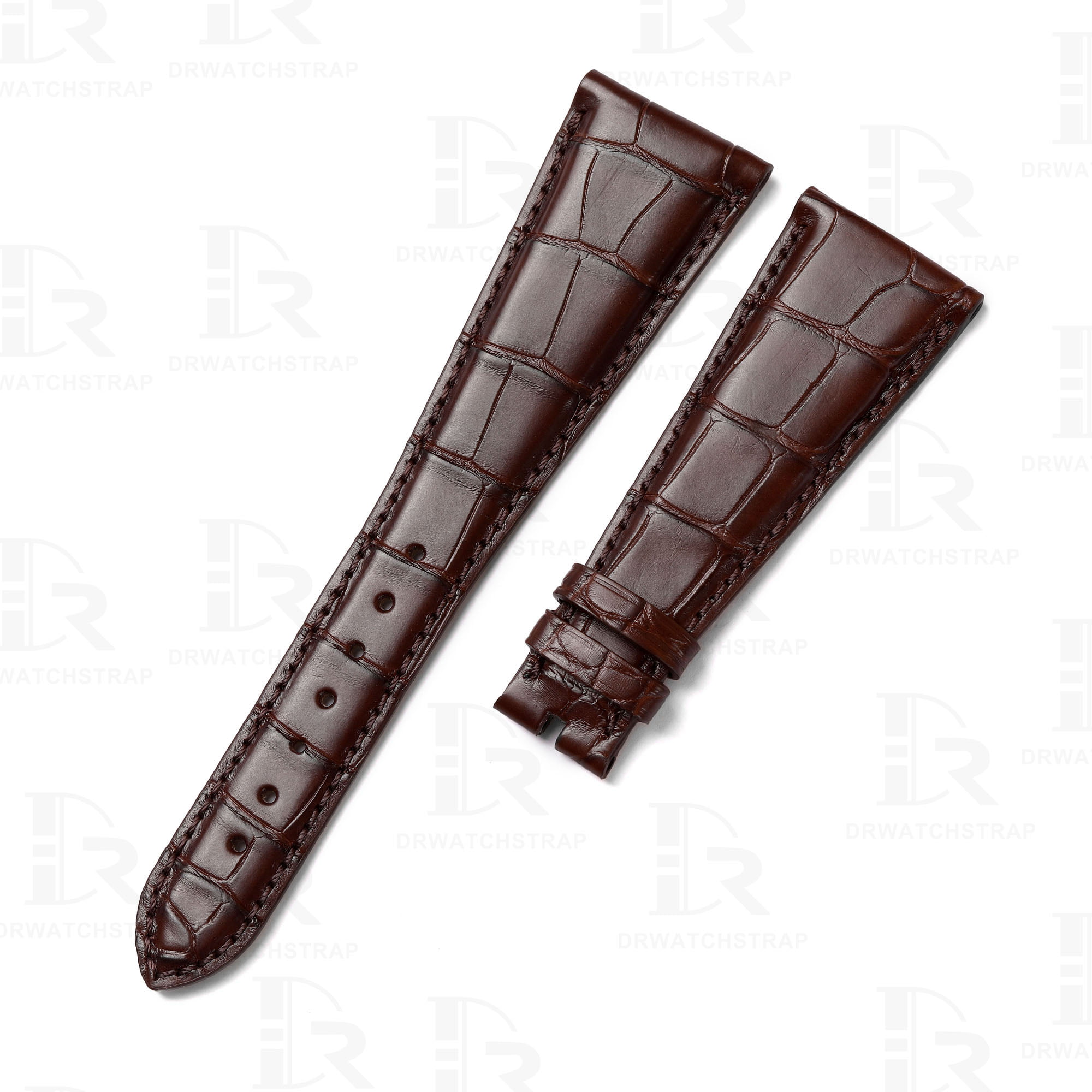 Brown alligator leather watch strap