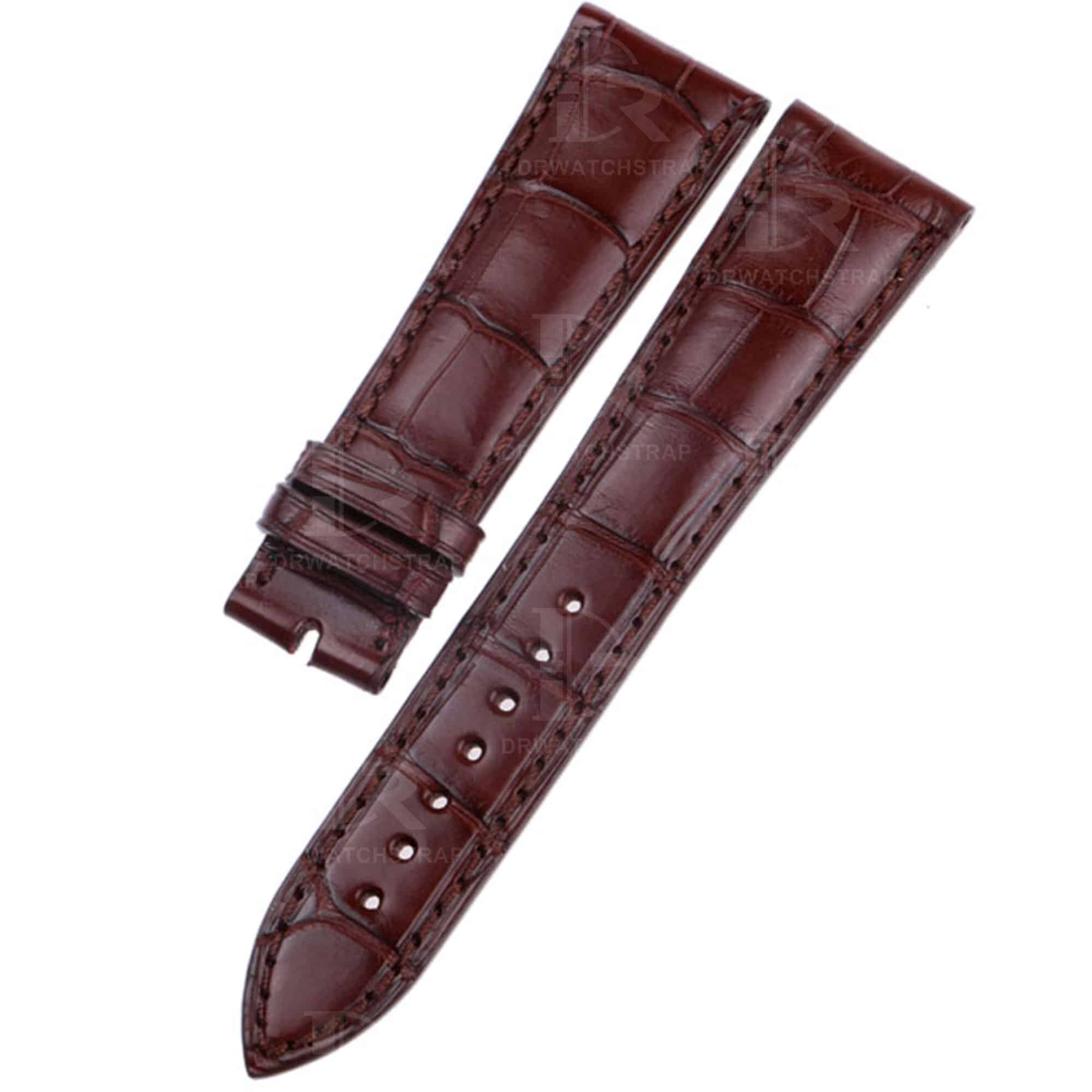 Custom Alligator crocodile handmade brown replacement Bulgari leather watch strap and watch band replacement for Bvlgari Bvlgari / Assioma