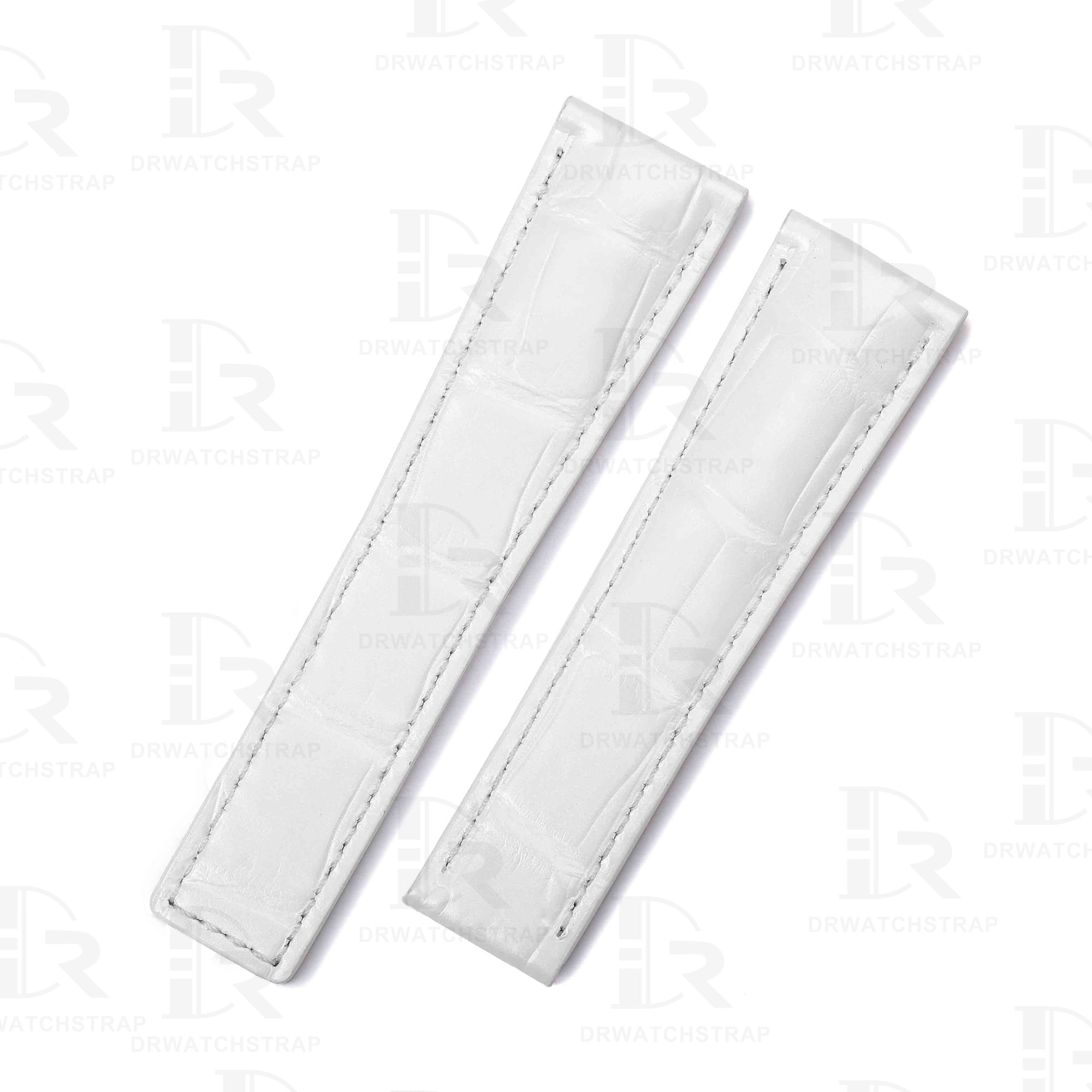 Custom handmade replacement White leather alligator watch bands for Tag Heuer Carrera Heritage straps